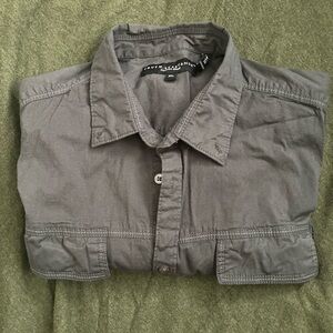 Casual Button-Down Shirt in Charcoal Gray